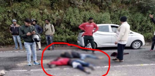 truck bike accident Nahan Himachal Pradesh