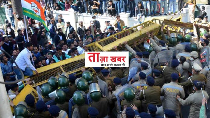 Youth Congress roared outside Himachal Assembly