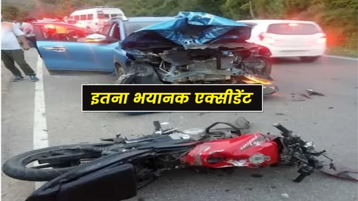 Car motorcycle accident Shahpur Kangra