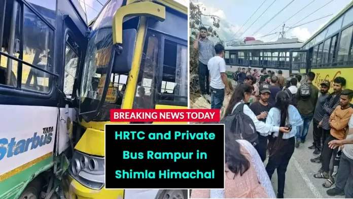 HRTC and private bus Rampur in Shimla Himachal
